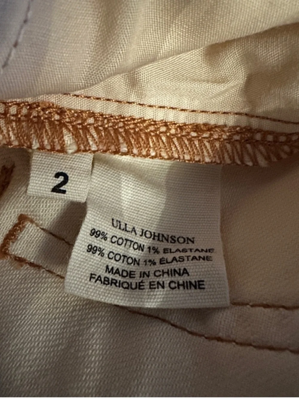New Ulla Johnson Denim Ivory Belted Shorts Size 2